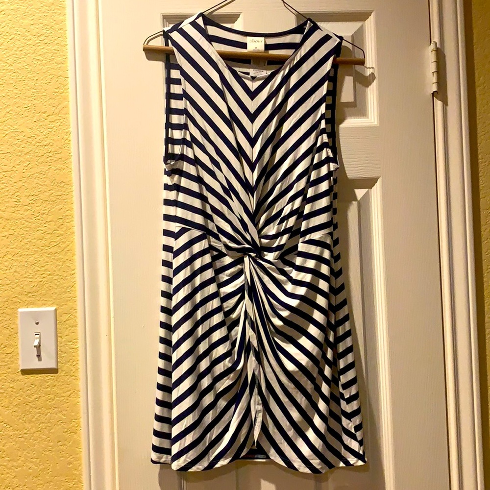 Soma Asymmetrical twist-front tunic
